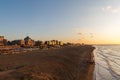 Scheveningen, Netherlands - Circa 2019 : Grand Hotel Amrath Kurhaus and Scheveningen beach Royalty Free Stock Photo