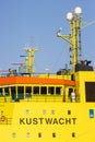 Detail of a Dutch coastguard ship in the harbour of the city of Scheveningen, The Netherlands