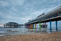 The Scheveningen Pier Strandweg beach in The Hague with Ferris wheel. The Hague, Netherlands Royalty Free Stock Photo