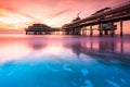 Scheveningen Pier at sunset Royalty Free Stock Photo