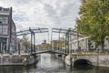 Schiedam canals, bridge and windmill