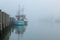 Schiffe im Nebel auf der Nordsee Royalty Free Stock Photo