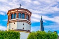 Schifffahrt museum and Saint Lambertus church in Dusseldorf, Germany