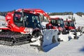 Snow groomers in the Postalm ski area in Salzburg