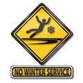 Caution no winter service and slipping