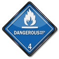 Danger four flammable substances when wet