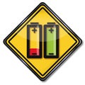 Battery and energy plus and minus Royalty Free Stock Photo