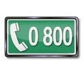 Telephone number 0800 Royalty Free Stock Photo