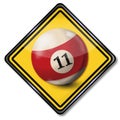 Sign billiard ball number 11 Royalty Free Stock Photo
