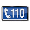 Emergency sign with the number 110 Royalty Free Stock Photo