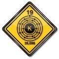 Sign chemistry character potassium