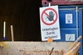 Sign - construction site - no entry Royalty Free Stock Photo