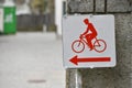 Sign of a cycle path in Steyr,