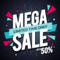 Vector Web Banner. Shopping Promotional Poster Template. Season Sale Mega Discount Design.