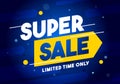 Dark Blue Super Sale Arrow Sign