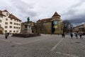 Schillerplatz - square in the old city. Stuttgart. Royalty Free Stock Photo