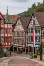 SCHILTACH, GERMANY - SEPTEMBER 1, 2019: Half timbered houses in Schiltach village, Baden-Wurttemberg state, Germa Royalty Free Stock Photo