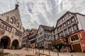 SCHILTACH, GERMANY - SEPTEMBER 1, 2019: Half timbered houses in Schiltach village, Baden-Wurttemberg state, Germa Royalty Free Stock Photo