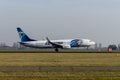 Schiphol Airport, North Holland/The Netherlands - February 16 2019: EgyptAir Boeing 737-800 SU-GEG