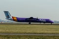 Schiphol Airport, North Holland/The Netherlands - February 16 2019: Flybe De Havilland Canade DHC-8-400 G-FLBE