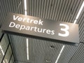 Schiphol Amsterdam Airport departures sign, Holland