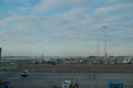 Passenger airplanes lined up on the tarmac.. Royalty Free Stock Photo