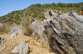 The schist banks of Guadiana river eroded by the wind and water