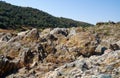 The schist banks of Guadiana river eroded by the wind and water