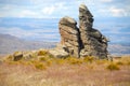 Schist rock formations Nevis Road, New Zealand Royalty Free Stock Photo