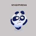 Schizophrenia. Panda with split personality suffers from schizophrenia. Mental Health Problem. Vector illustration for Royalty Free Stock Photo