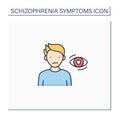 Schizophrenia symptoms color icon
