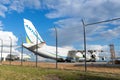 Schkeuditz, Germany - 29th May, 2022 - Many big An-124-100 ukrainian Ruslan cargo jets parked on Leipzig Halle airport Royalty Free Stock Photo