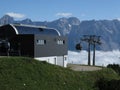 Schladming, Austria, Reiteralm cableway, view of Dachstein