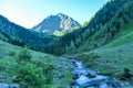 Schladming - A small stream in an alpine valley captured during the sunrise