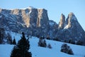 Schlern Mountains on Seiser Alm. South Tyrol. Royalty Free Stock Photo