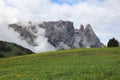 Schlern Mountains on Seiser Alm. South Tyrol. Italy Royalty Free Stock Photo