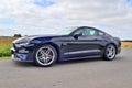 Schleswig-Holstein, Germany - July 17, 2019: Ford Mustang 2018 sports car sunny day view