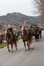 Schliersee, Germany, Bavaria 05.11.2017: Leonhardi ride in the Bavarian Schliersee