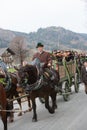 Schliersee, Germany, Bavaria 05.11.2017: Leonhardi ride in the Bavarian Schliersee