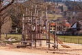 Schliersee, Germany, Bavaria 27.03.2020: Playground closed due to coronavirus