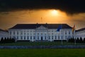 Schloss Bellevue , Bellevue Palace in Berlin, official residence of the President of Germany with dramatic sky Royalty Free Stock Photo