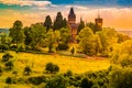 Schloss Drachenburg Castle is a palace in Konigswinter on the Rhine river near the city of Bonn in Germany Royalty Free Stock Photo