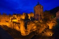 Schloss Heidelberg with golden lights during night Royalty Free Stock Photo