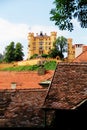 Schloss Hohenschwangau castle and rustic tiled roofs