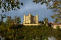 Famous german yellow castle Hohenschwangau near castle Neuschwanstein