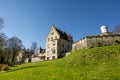 Schloss Lichtenstein Castle Germany Baden-Wuerttemberg Swabian This fairy-tale castle is famous landmark Royalty Free Stock Photo