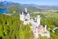 Schloss Neuschwanstein castle aerial view architecture Alps landscape Bavaria Germany travel