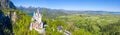 Schloss Neuschwanstein castle aerial view architecture Alps landscape Bavaria Germany travel panoramic view