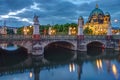 The Schlossbruecke and the cathedral in Berlin