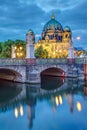 The Schlossbruecke and the cathedral in Berlin